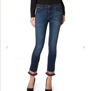 7 for all mankind Pyper Cropped Boho Burgundy Jean fun casual everyday Size 29